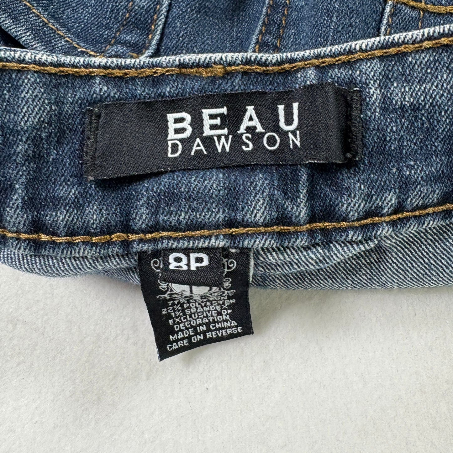 Beau Dawson Womens Jeans 8P Petite Bootcut Blue Denim Stretch Y2K 90s Grunge