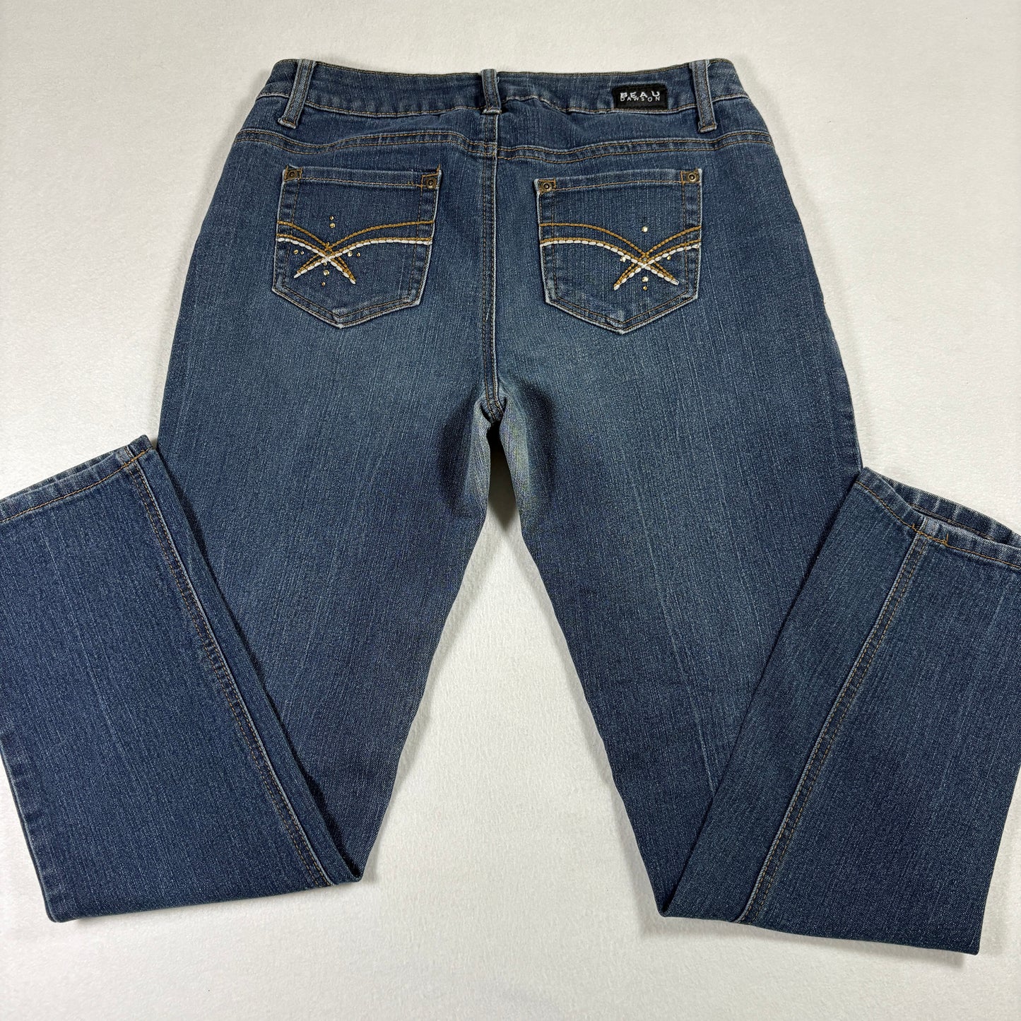 Beau Dawson Womens Jeans 8P Petite Bootcut Blue Denim Stretch Y2K 90s Grunge