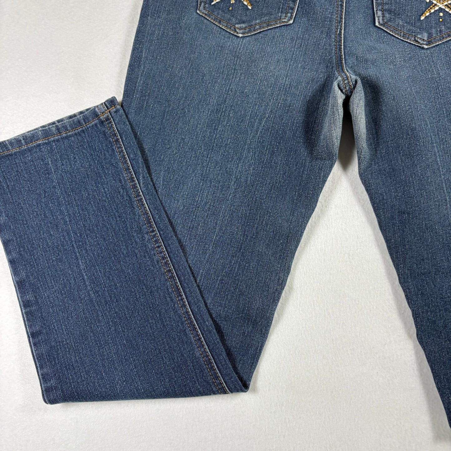 Beau Dawson Womens Jeans 8P Petite Bootcut Blue Denim Stretch Y2K 90s Grunge