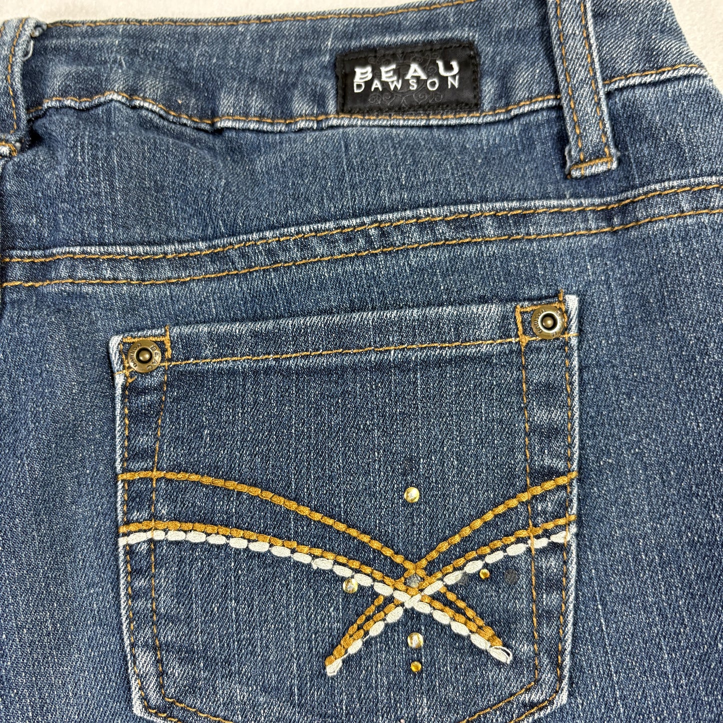 Beau Dawson Womens Jeans 8P Petite Bootcut Blue Denim Stretch Y2K 90s Grunge