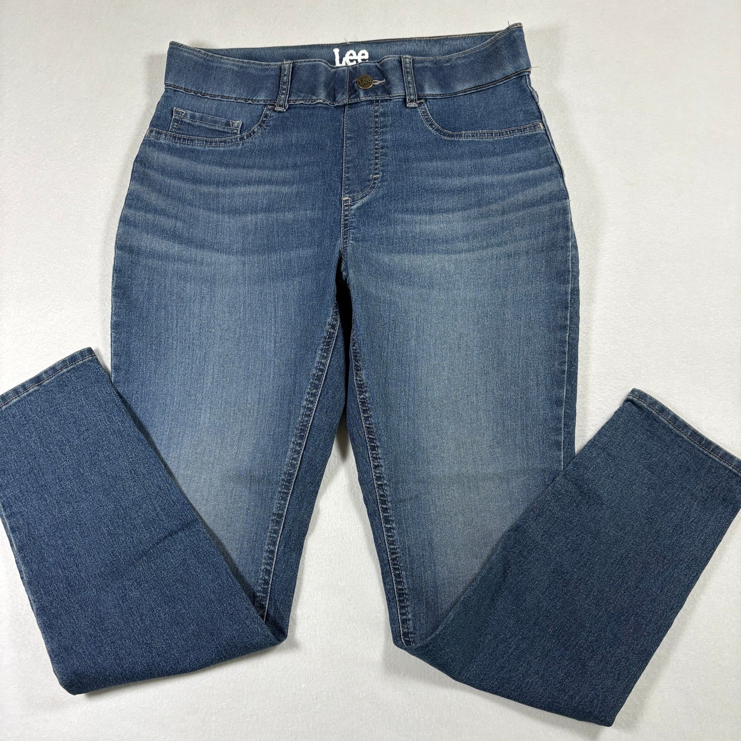 Lee Womens Jeans Size 10 Blue Denim Mid Rise Straight Stretch Y2K Vintage