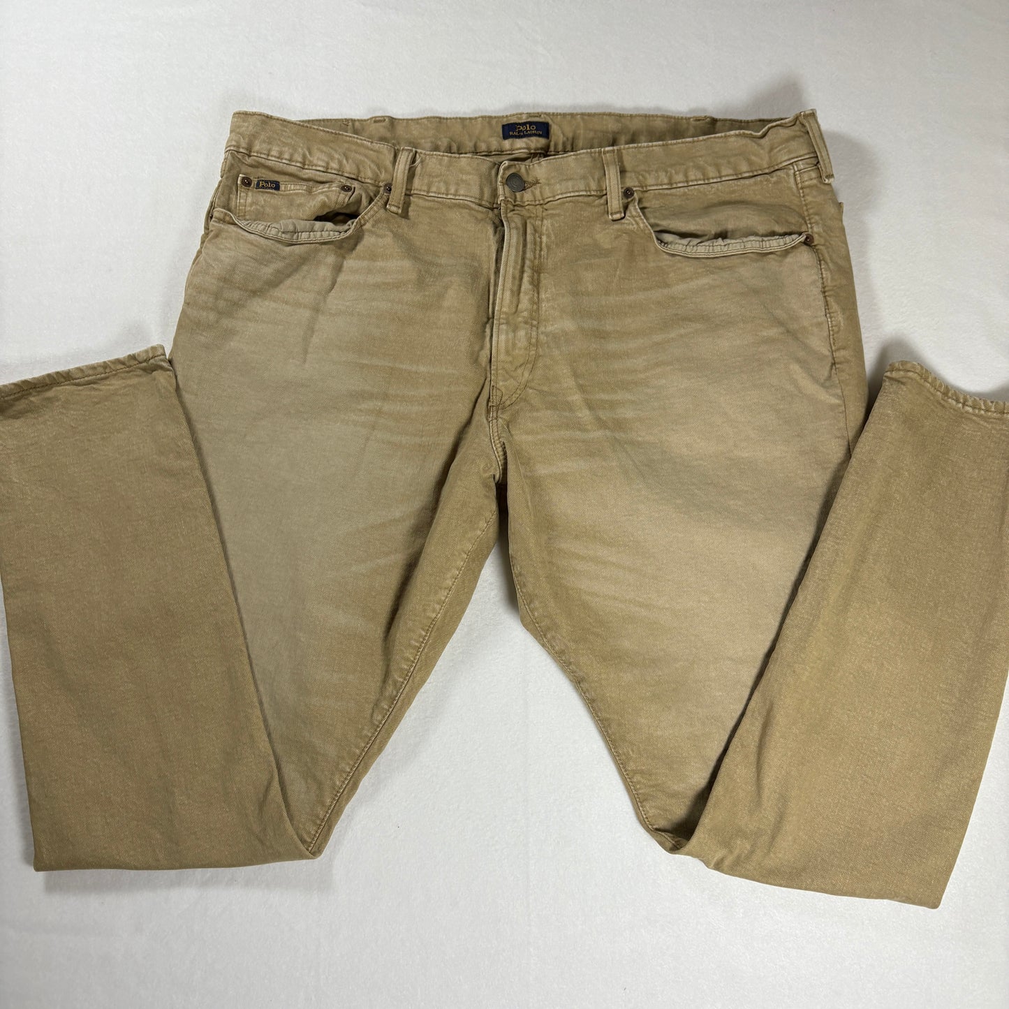 Polo Ralph Lauren Men’s Jeans Khaki Beige Denim Pants Straight Fit 42x32