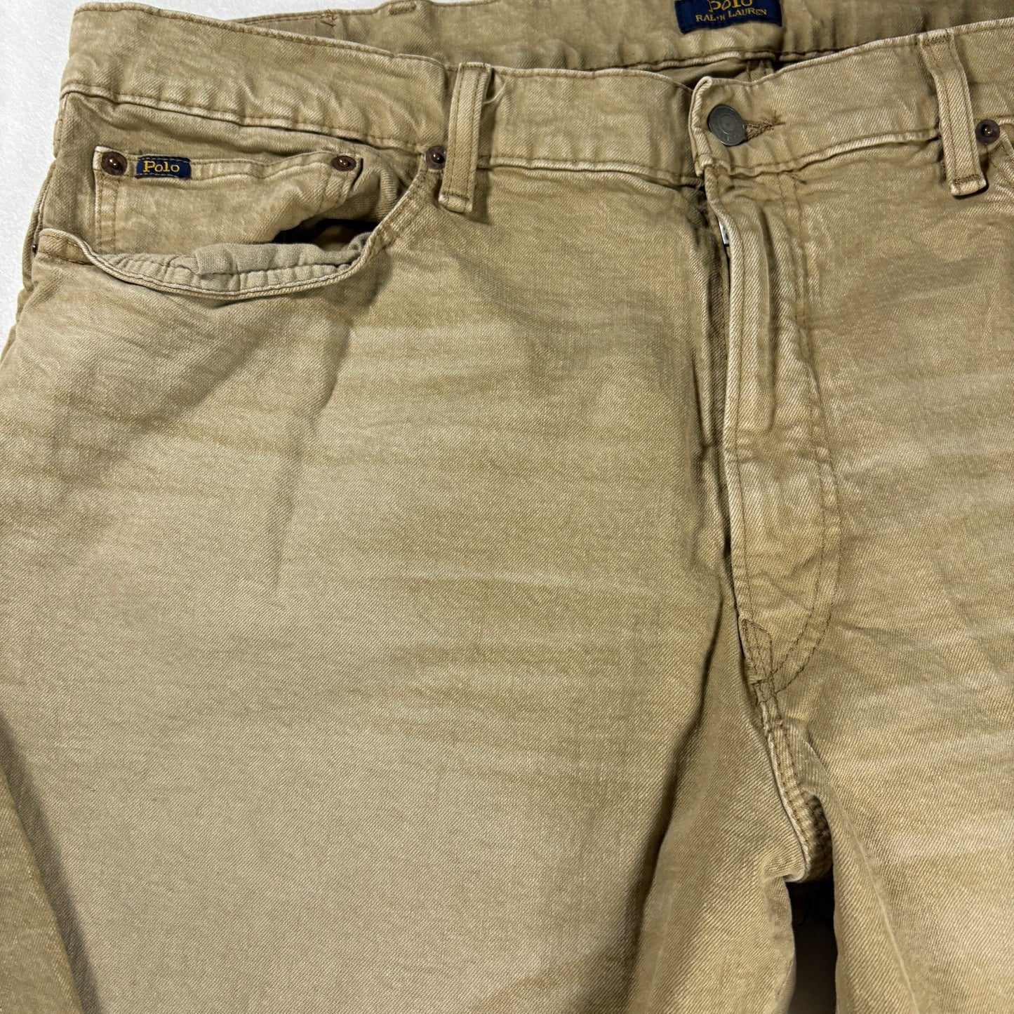 Polo Ralph Lauren Men’s Jeans Khaki Beige Denim Pants Straight Fit 42x32