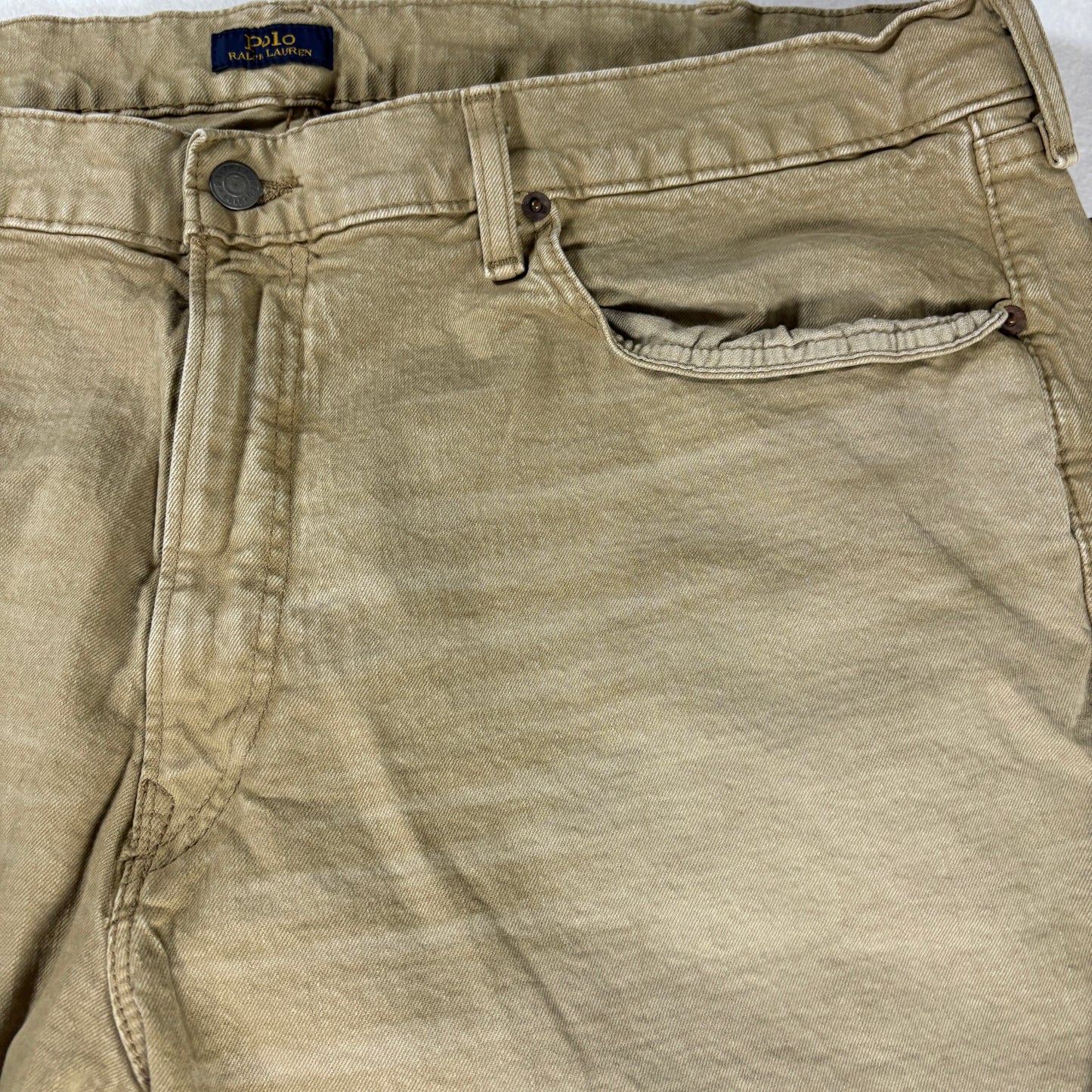 Polo Ralph Lauren Men’s Jeans Khaki Beige Denim Pants Straight Fit 42x32