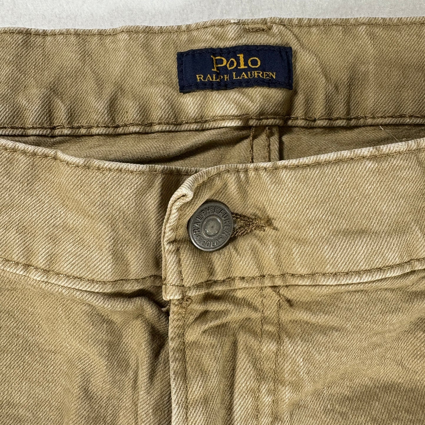 Polo Ralph Lauren Men’s Jeans Khaki Beige Denim Pants Straight Fit 42x32