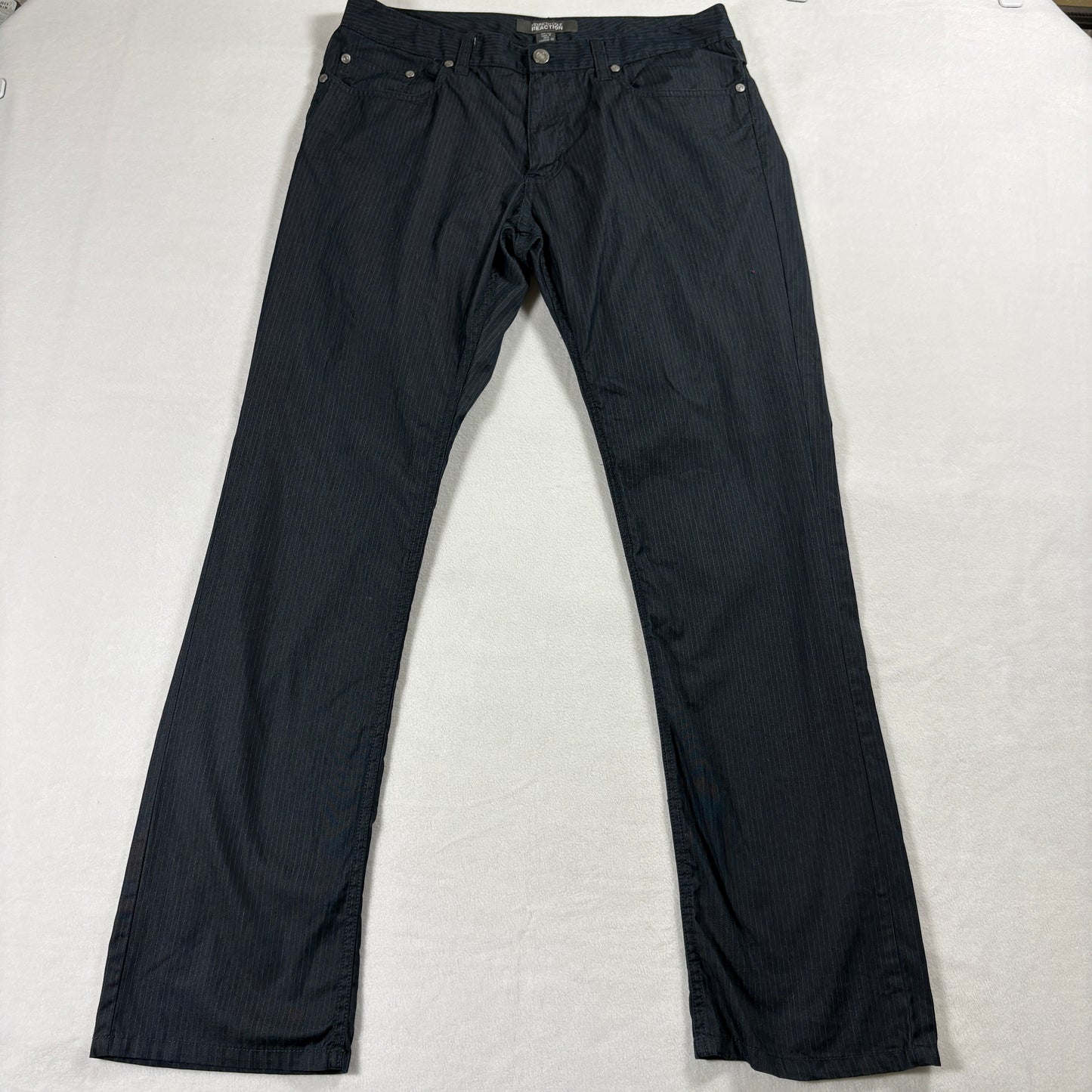 Kenneth Cole Reaction Jeans Mens 32x32 Pinstripe Y2K Retro Dark Denim Streetwear!