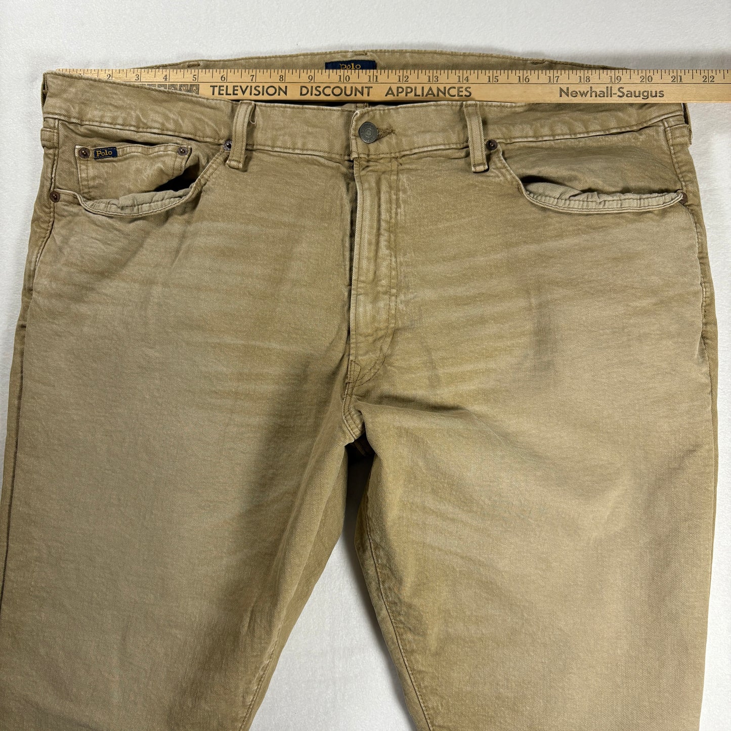 Polo Ralph Lauren Men’s Jeans Khaki Beige Denim Pants Straight Fit 42x32