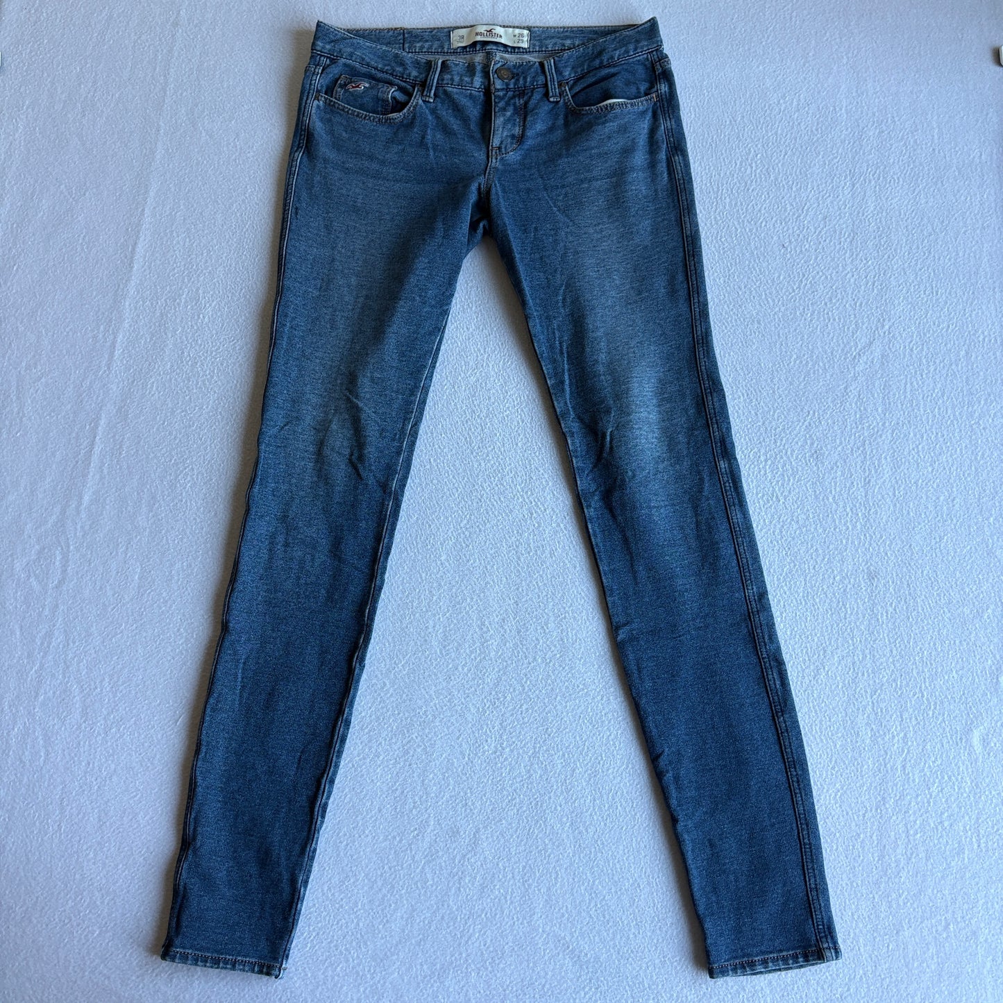 Hollister Womens W28 L29 Skinny Jeans Medium Wash Stretch Denim Low Rise Jegging