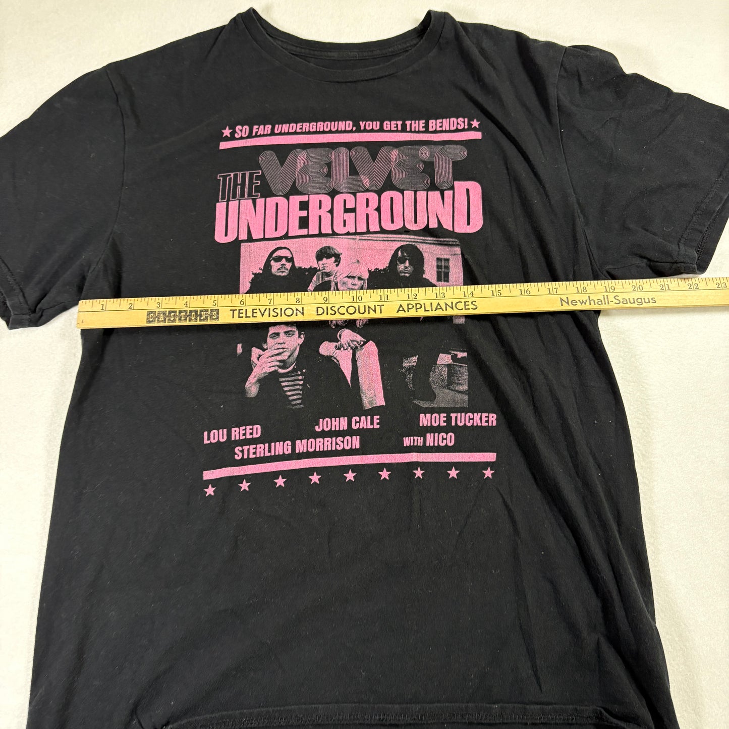 Velvet Underground Mens Band T Shirt Black Pink Graphic Tee Vintage 90s Grunge XL