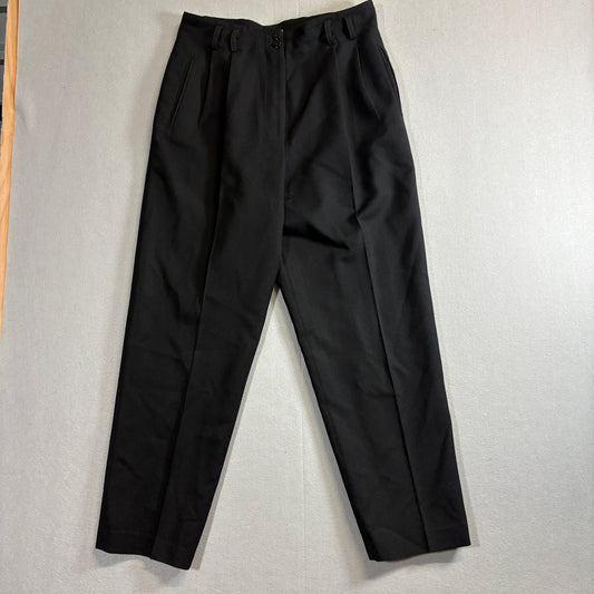 Vintage Rafaella Wool Pleated Dress Pants Women’s 12 Petite Black High Waist