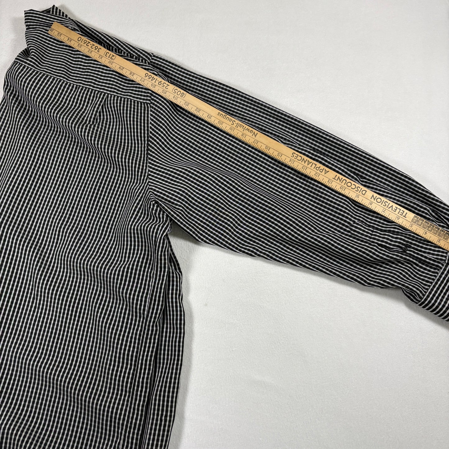 David Taylor Mens Shirt 3XLT Black White Plaid Button Front Long Sleeve Big Tall