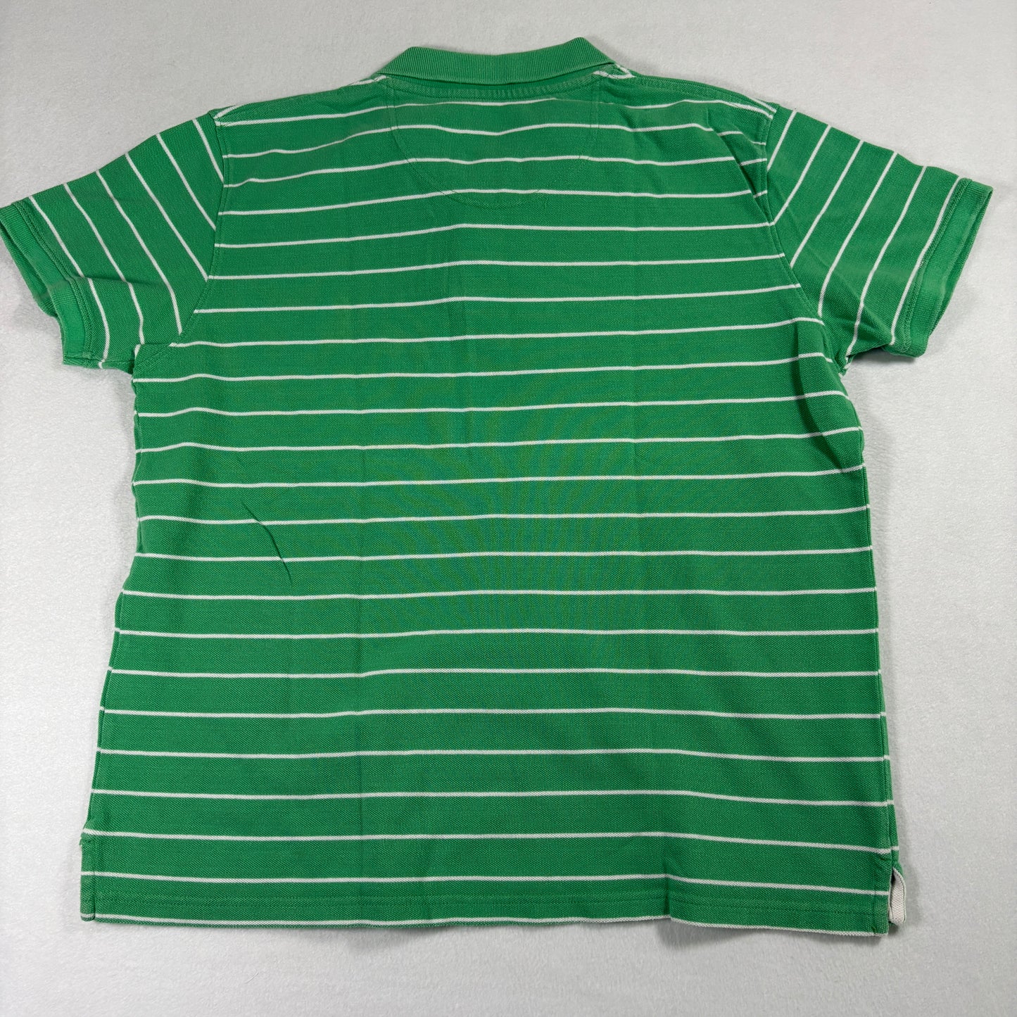 Arizona Jean Co Mens Polo Shirt XXL Green White Striped Short Sleeve Casual Golf
