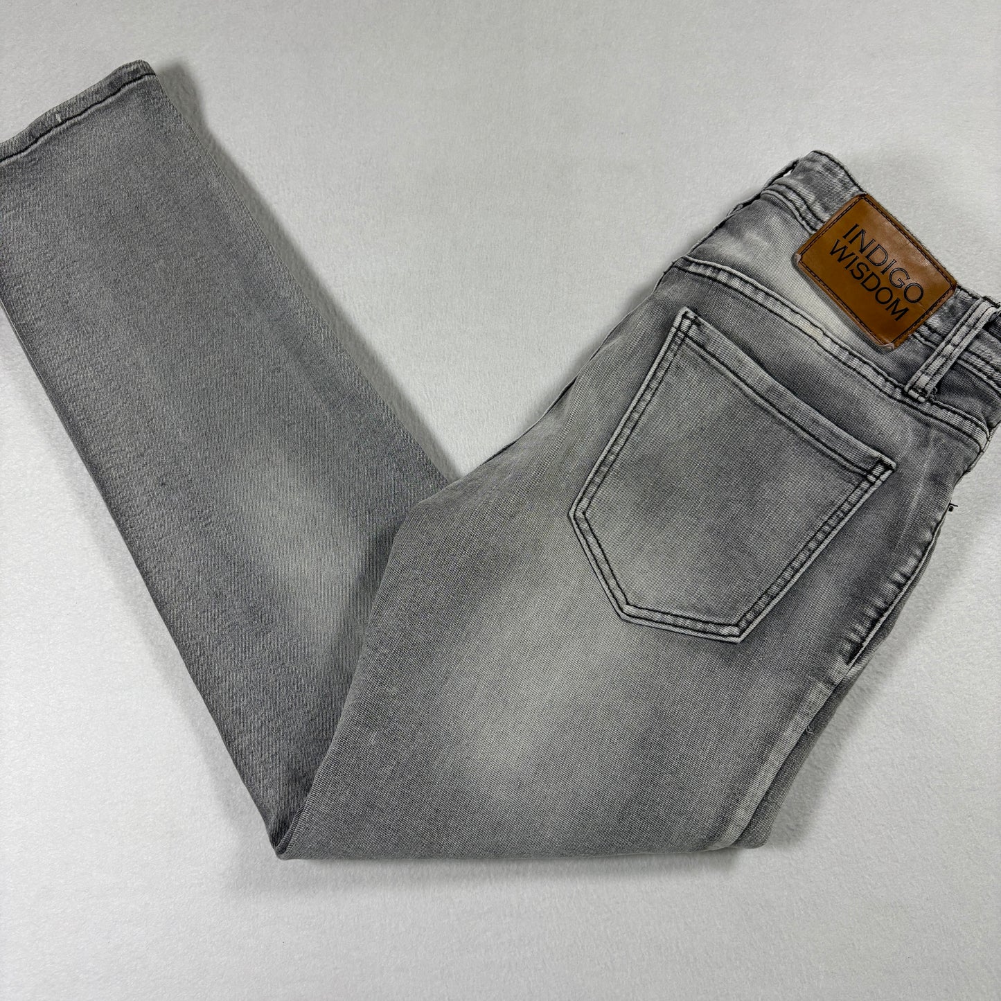 Indigo Wisdom Mens Jeans 32x30 Gray Distressed Denim Slim Fit Y2K Grunge Vintage