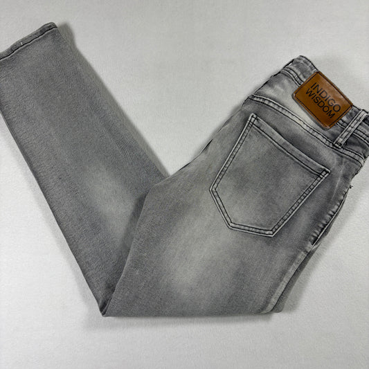 Indigo Wisdom Mens Jeans 32x30 Gray Distressed Denim Slim Fit Y2K Grunge Vintage
