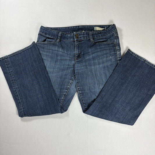 Women’s Blue Jeans Bootcut Flare Denim Pants Size 12A Dark Wash Stretch
