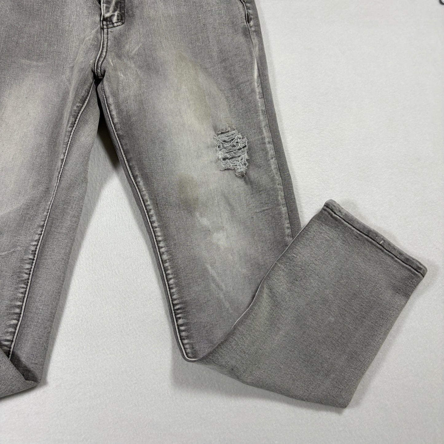 Indigo Wisdom Mens Jeans 32x30 Gray Distressed Denim Slim Fit Y2K Grunge Vintage