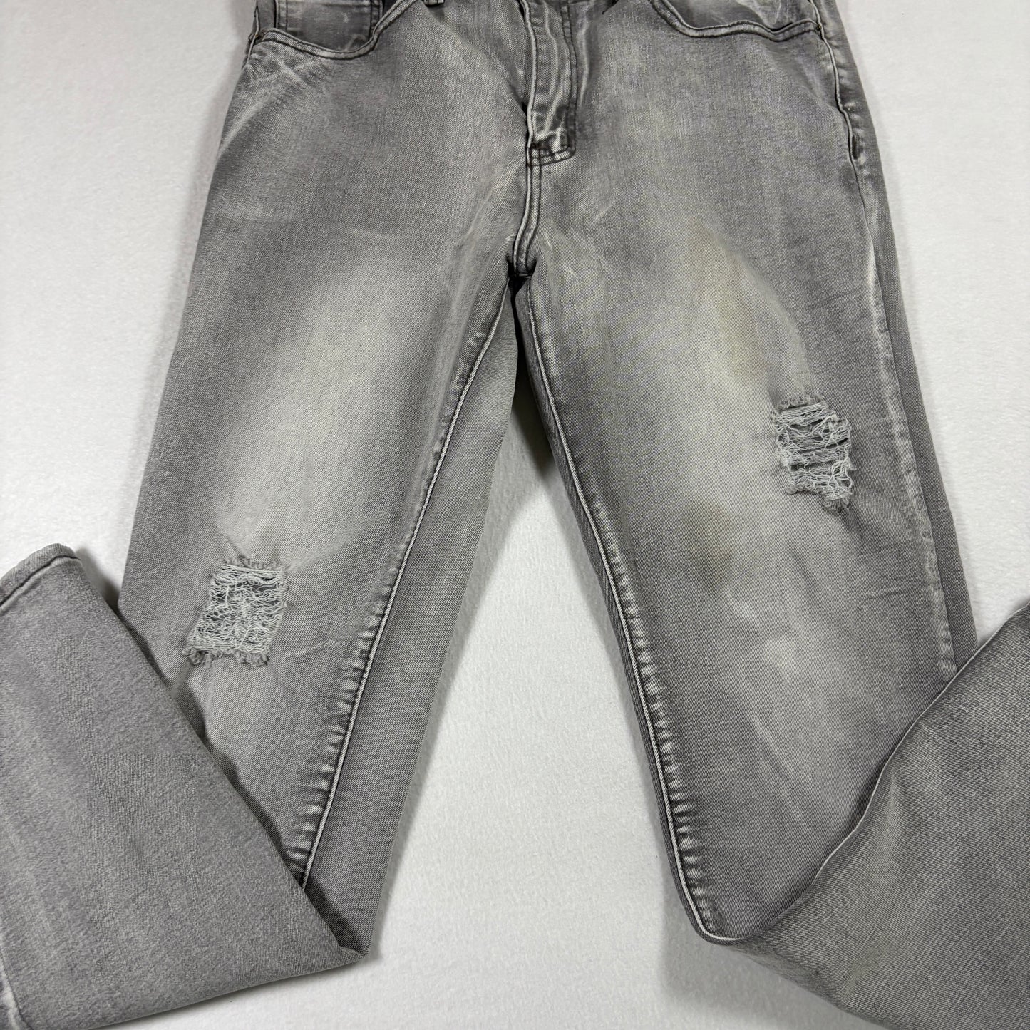 Indigo Wisdom Mens Jeans 32x30 Gray Distressed Denim Slim Fit Y2K Grunge Vintage