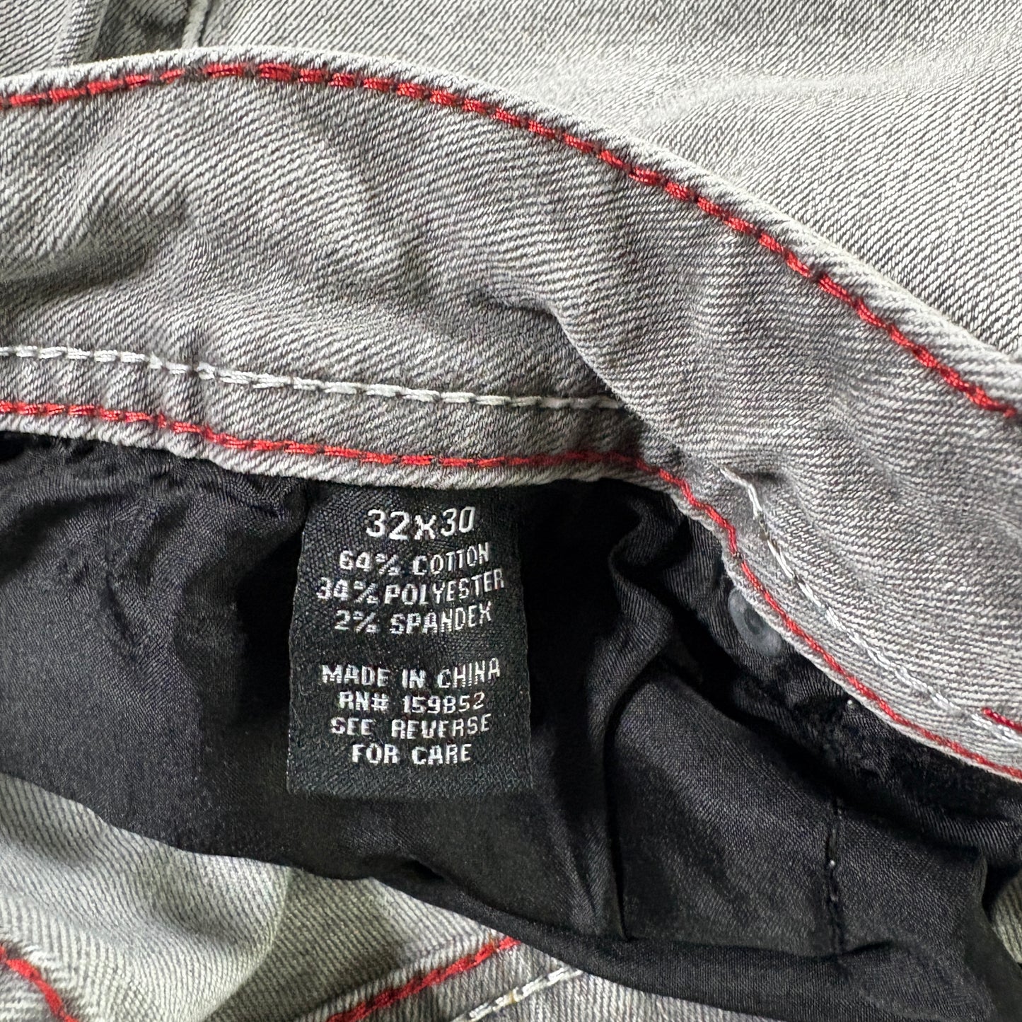 Indigo Wisdom Mens Jeans 32x30 Gray Distressed Denim Slim Fit Y2K Grunge Vintage