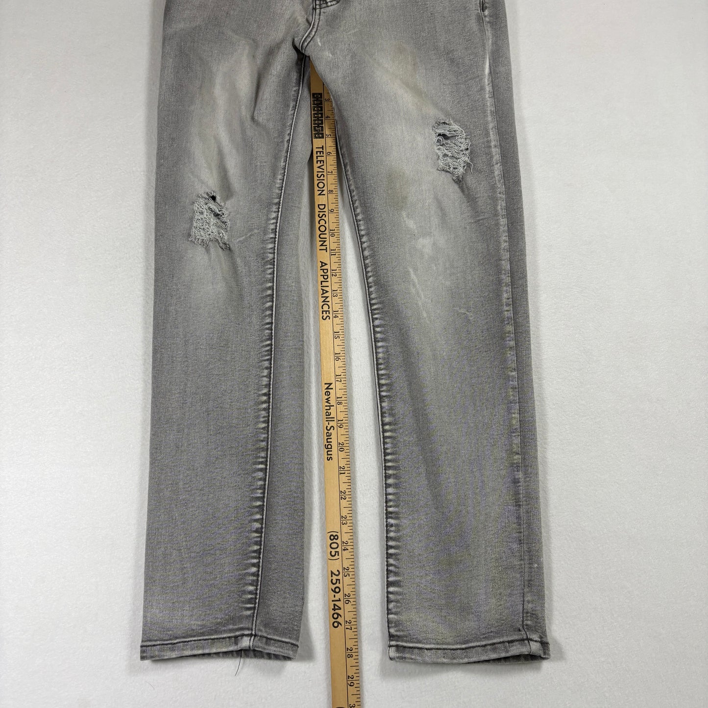 Indigo Wisdom Mens Jeans 32x30 Gray Distressed Denim Slim Fit Y2K Grunge Vintage