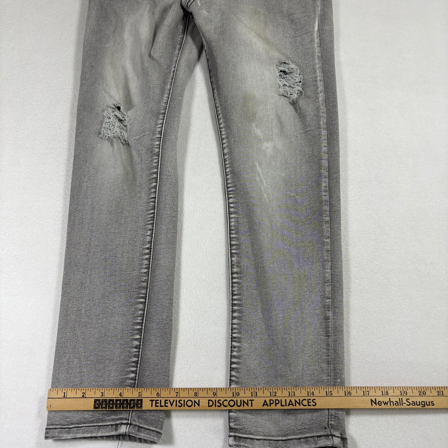 Indigo Wisdom Mens Jeans 32x30 Gray Distressed Denim Slim Fit Y2K Grunge Vintage