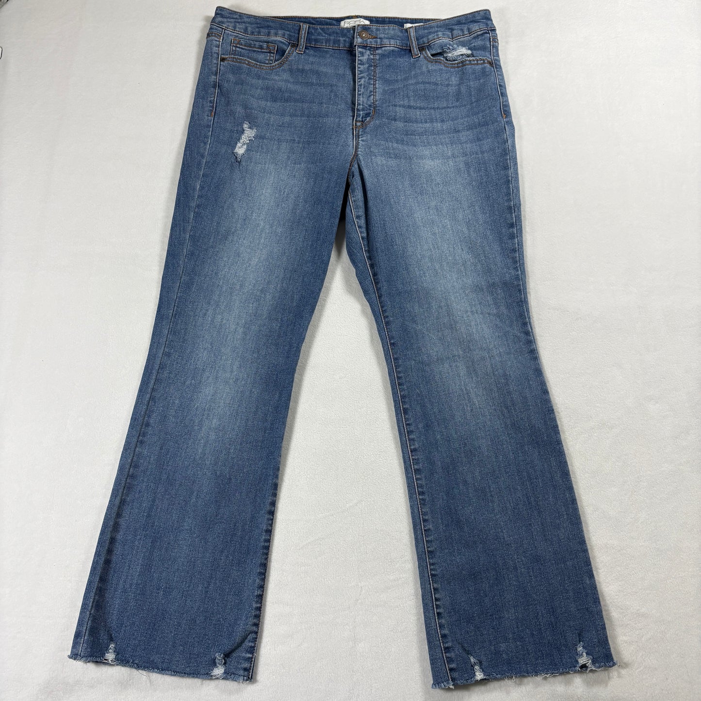 Sofia Jeans Womens 14S Hi Rise Kick Boot Skinny Distressed Blue Denim Retro Raw