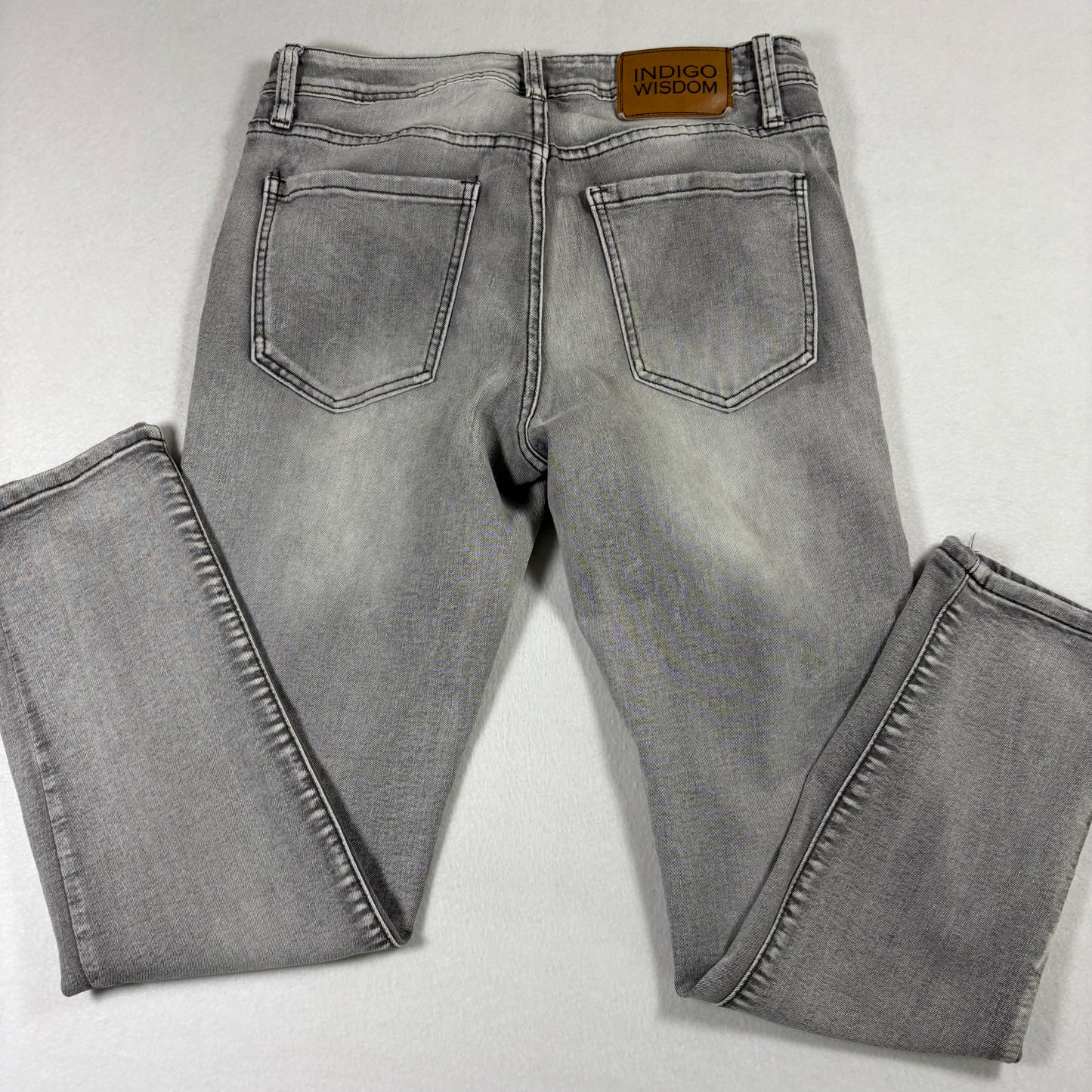 Indigo Wisdom Mens Jeans 32x30 Gray Distressed Denim Slim Fit Y2K Grunge Vintage