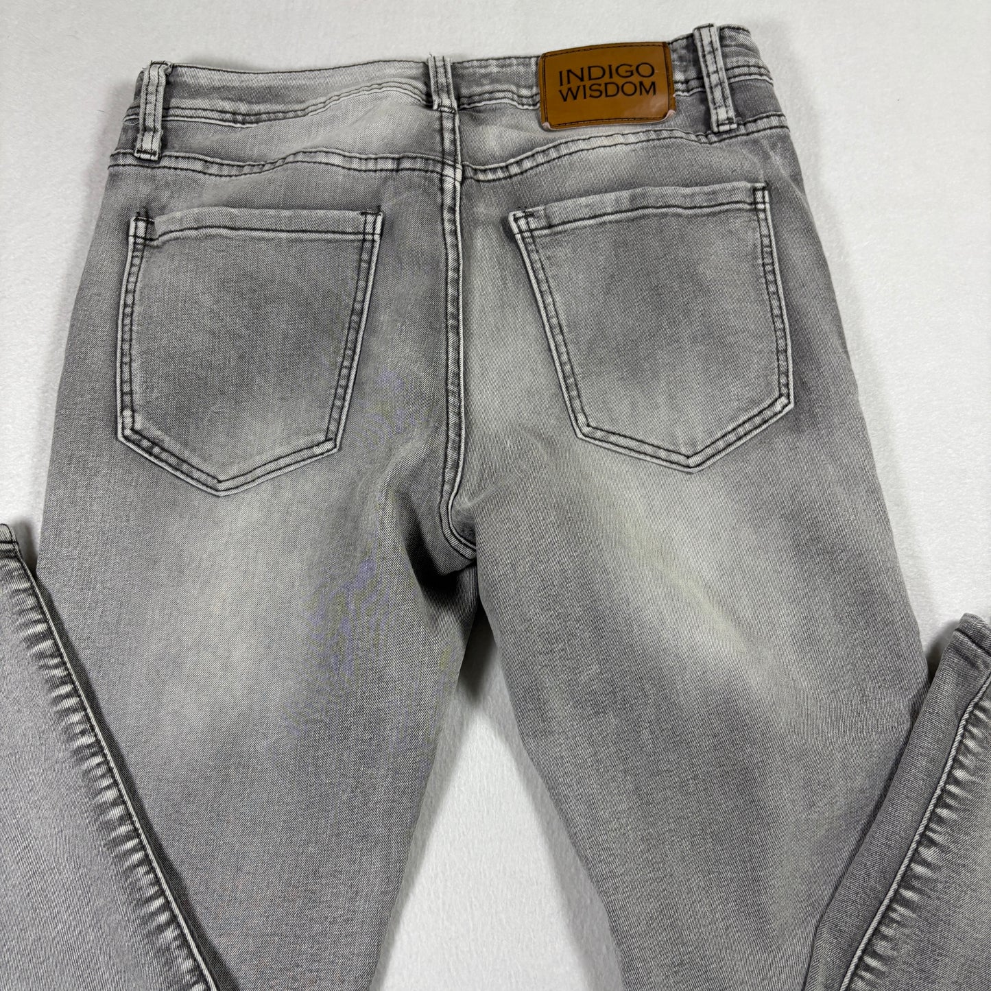 Indigo Wisdom Mens Jeans 32x30 Gray Distressed Denim Slim Fit Y2K Grunge Vintage