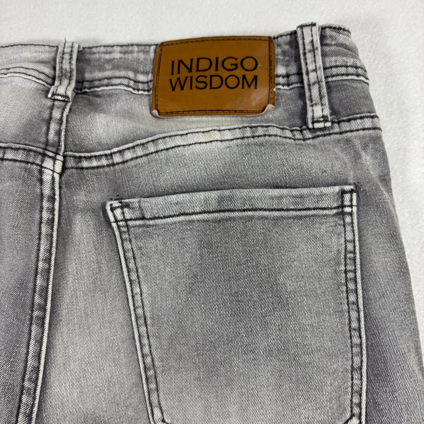 Indigo Wisdom Mens Jeans 32x30 Gray Distressed Denim Slim Fit Y2K Grunge Vintage