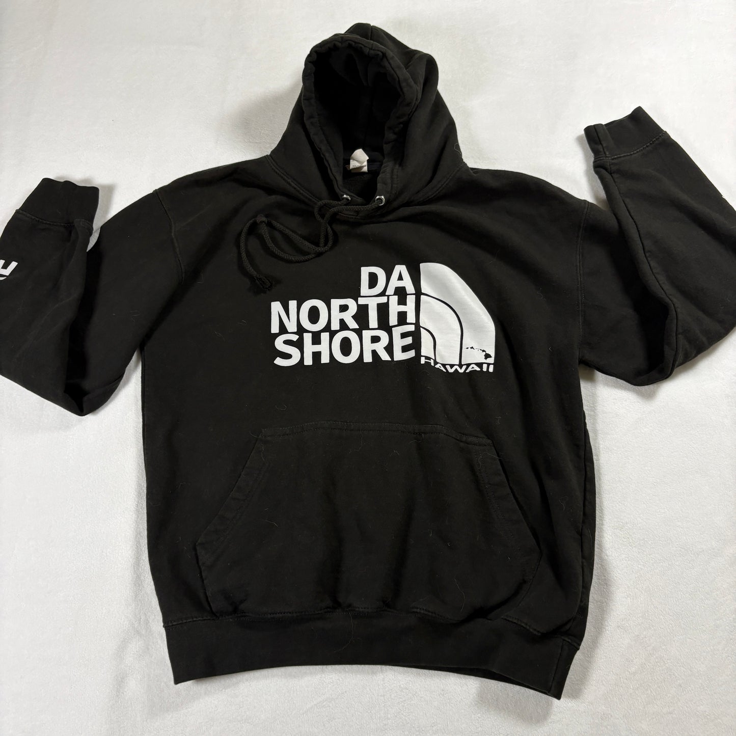 Da North Shore Hawaii Hoodie Mens Medium Black Pullover Surf Streetwear