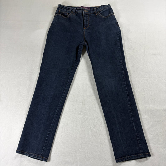 Gloria Vanderbilt Amanda Womens Jeans Size 4 Classic Taper Dark Wash Stretch Denim