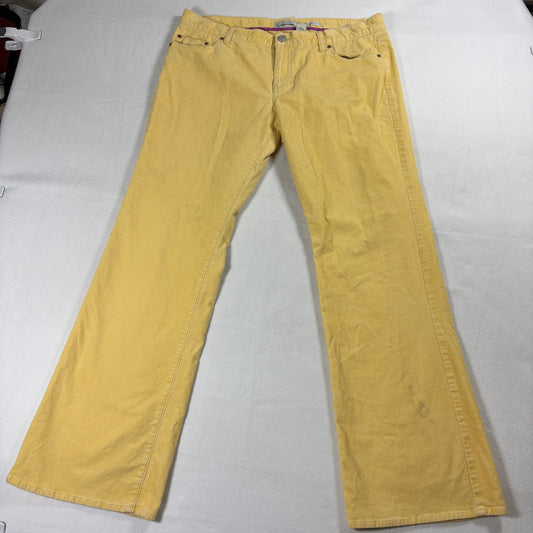 Vintage Style Pants Womens Size 14 Yellow Corduroy Retro Look Stretch Fit Inspired