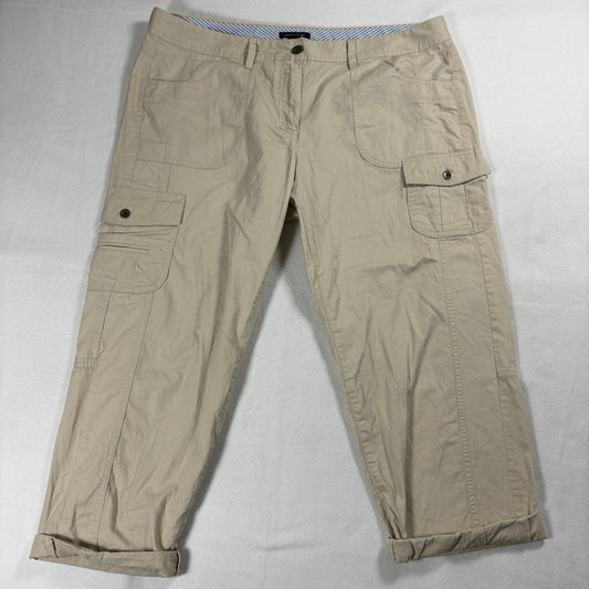 Tommy Hilfiger Pants Womens Size 16 Khaki Cargo Vintage Style Retro Look Fit Y2K!