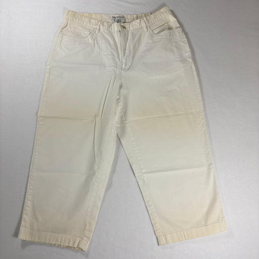 Covington Pants Women’s 14 Stretch Beige White Cropped Casual Capri