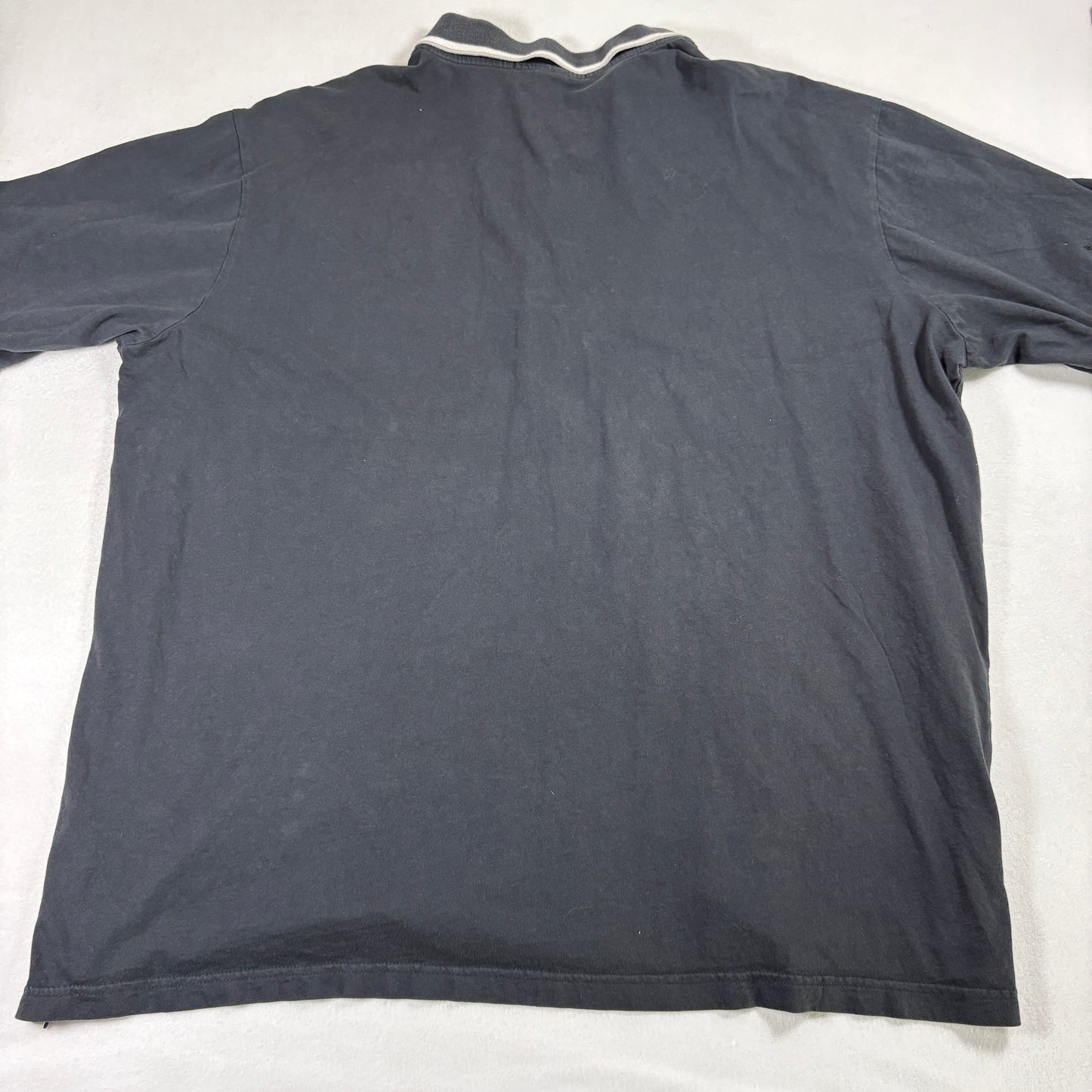 US Polo Assn Mens 3XL Black Gray Diagonal Stripe Polo Shirt Short Sleeve Cotton