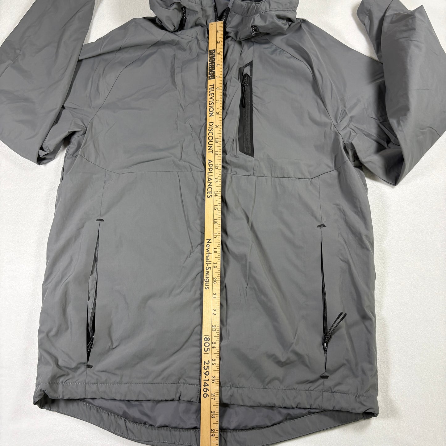 Champion Mens Medium Gray 3-in-1 Systems Jacket Hooded Waterproof Windbreaker