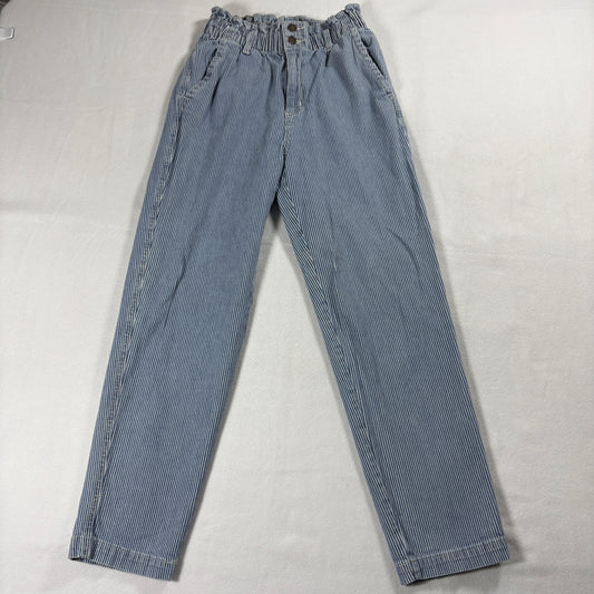 Vintage Style Pants Womens Size 2 Blue Pinstripe Paperbag Retro Look HighRise!!