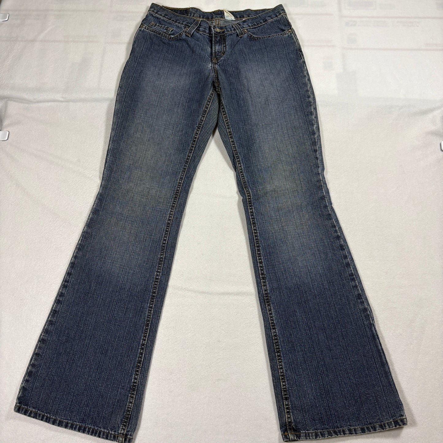 Jordache Jeans Womens 7/8 Long Bootcut Blue Denim 100% Cotton Vintage Y2K