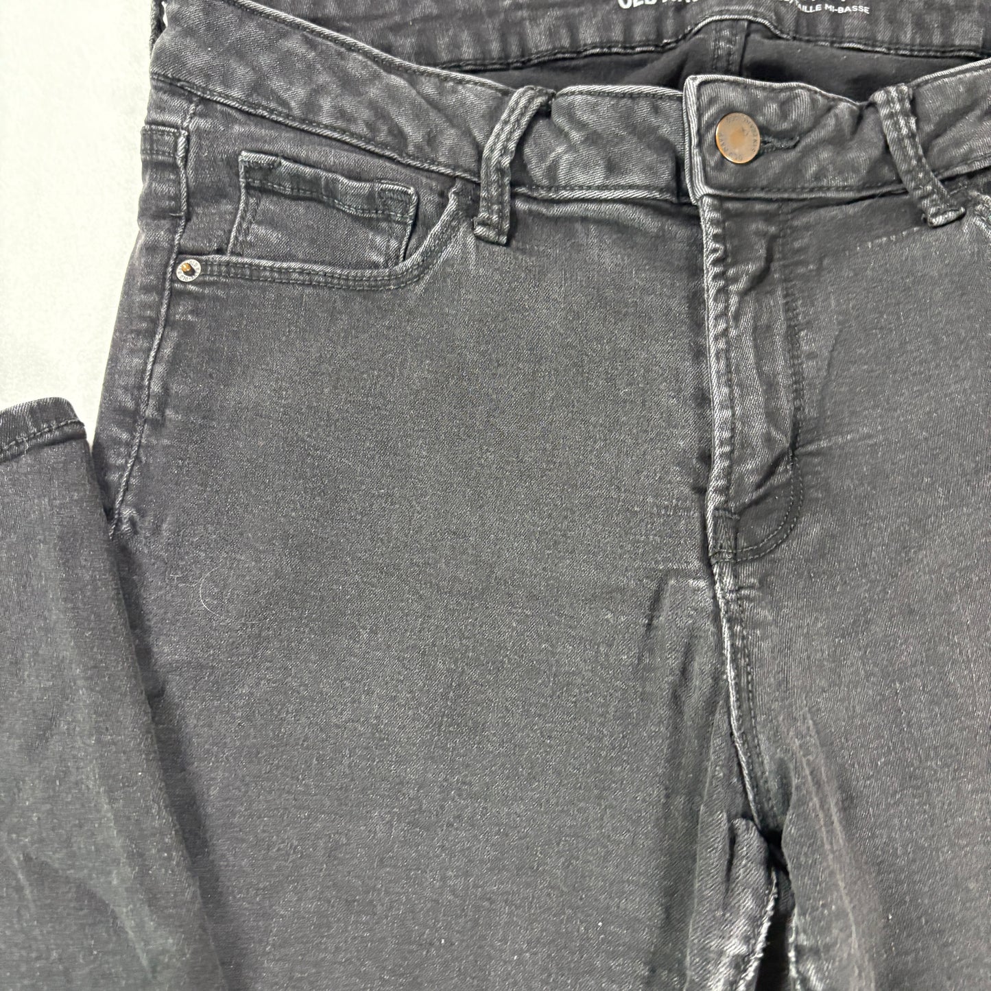 Old Navy Rockstar Jeans Women’s 12 Long Black Mid Rise Skinny Stretch Denim