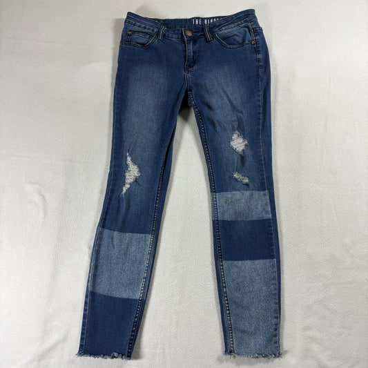 Rollas The Ripped Skinny Womens Distressed Jeans Patchwork Raw Hem Size 6/28