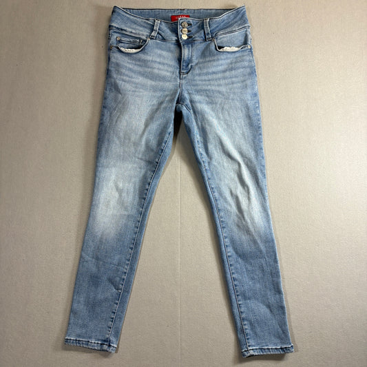 Guess Skinny Jeans 28 Fits Like 29x26 27 Light Wash High Rise Stretch Denim Y2K