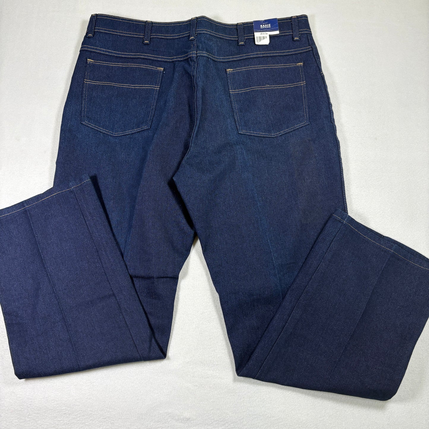 Basic Editions mens jeans 40x30 dark blue denim relaxed fit Y2K baggy grunge