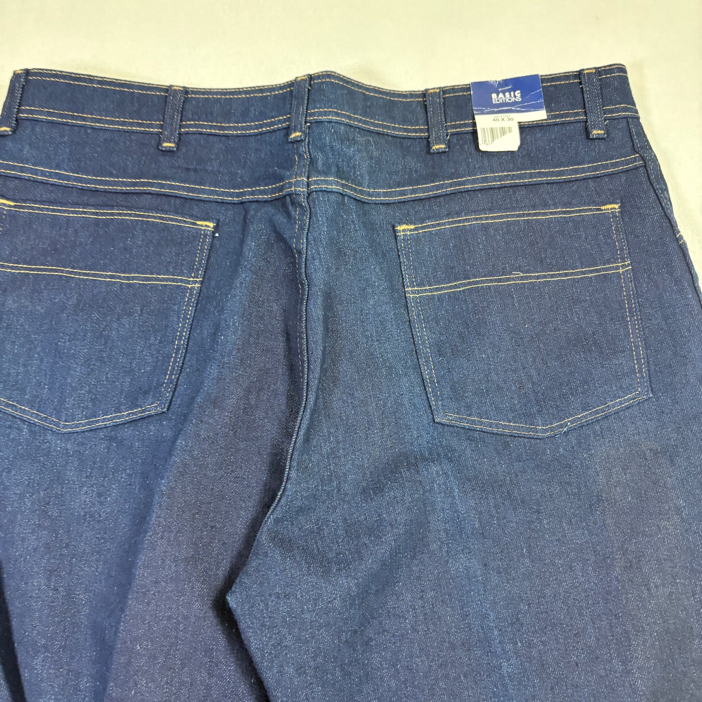 Basic Editions mens jeans 40x30 dark blue denim relaxed fit Y2K baggy grunge