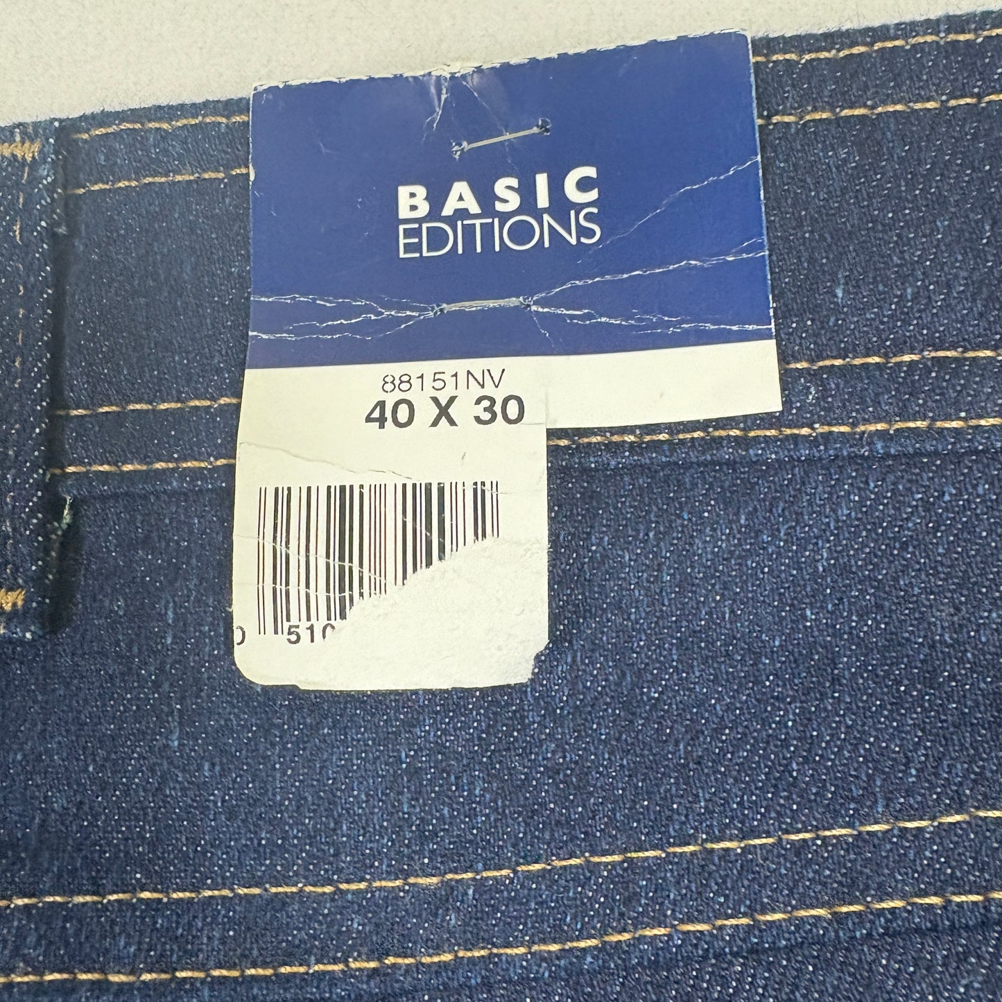 Basic Editions mens jeans 40x30 dark blue denim relaxed fit Y2K baggy grunge