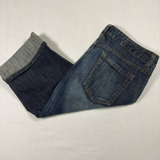 Mossimo womens denim capris size 15 blue jeans cuffed Y2K grunge 90s stretch
