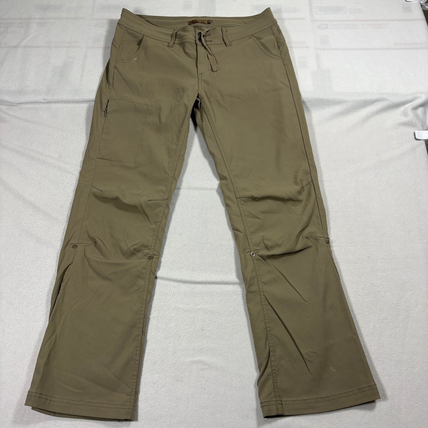 PrAna Halle Pants Womens 8 Short Inseam Khaki Outdoor Hiking Stretch Cargo