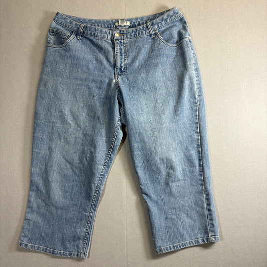 Cherokee Capri Jeans Womens 16 Blue Stretch Denim Cropped Casual Y2K Pants 34x21