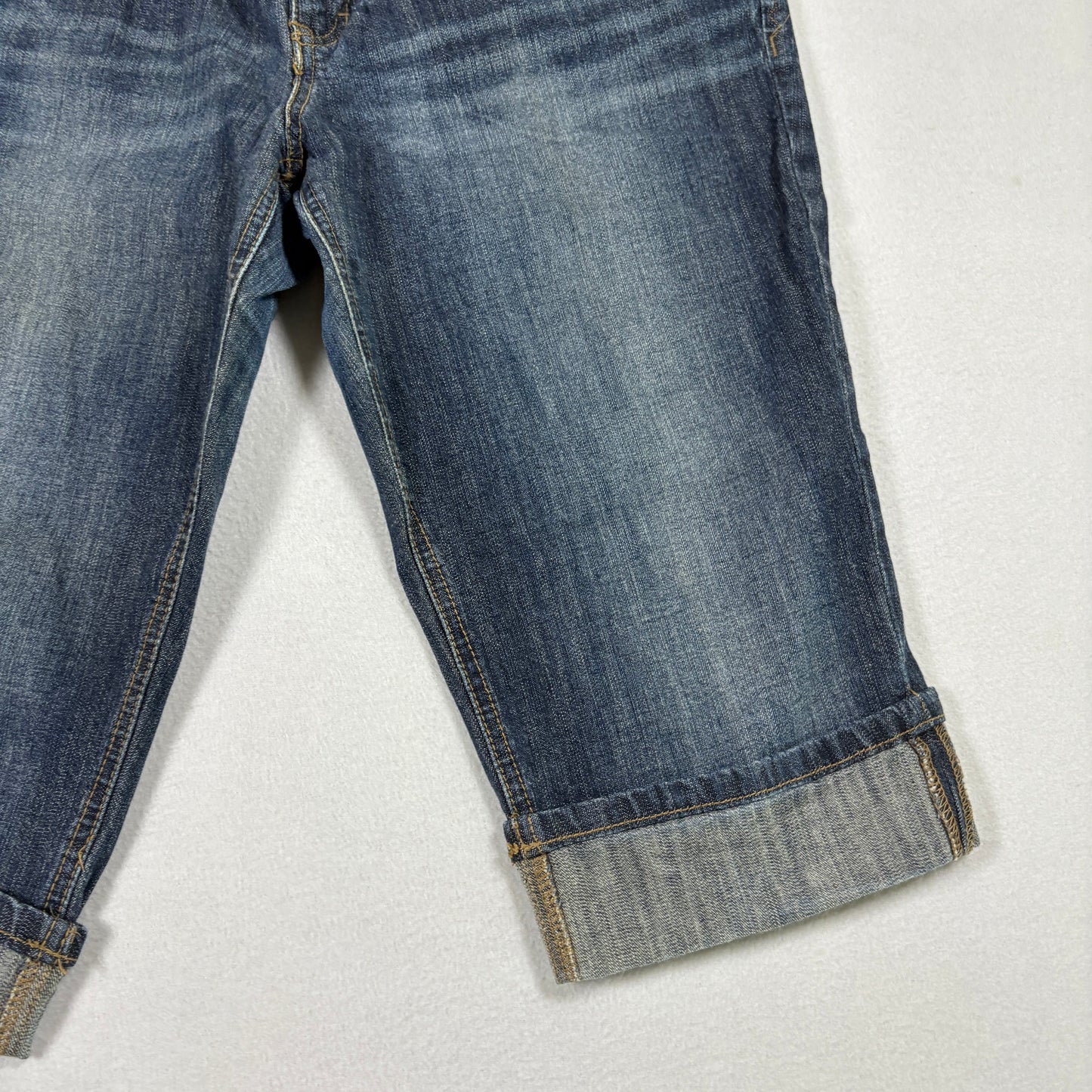 Mossimo womens denim capris size 15 blue jeans cuffed Y2K grunge 90s stretch