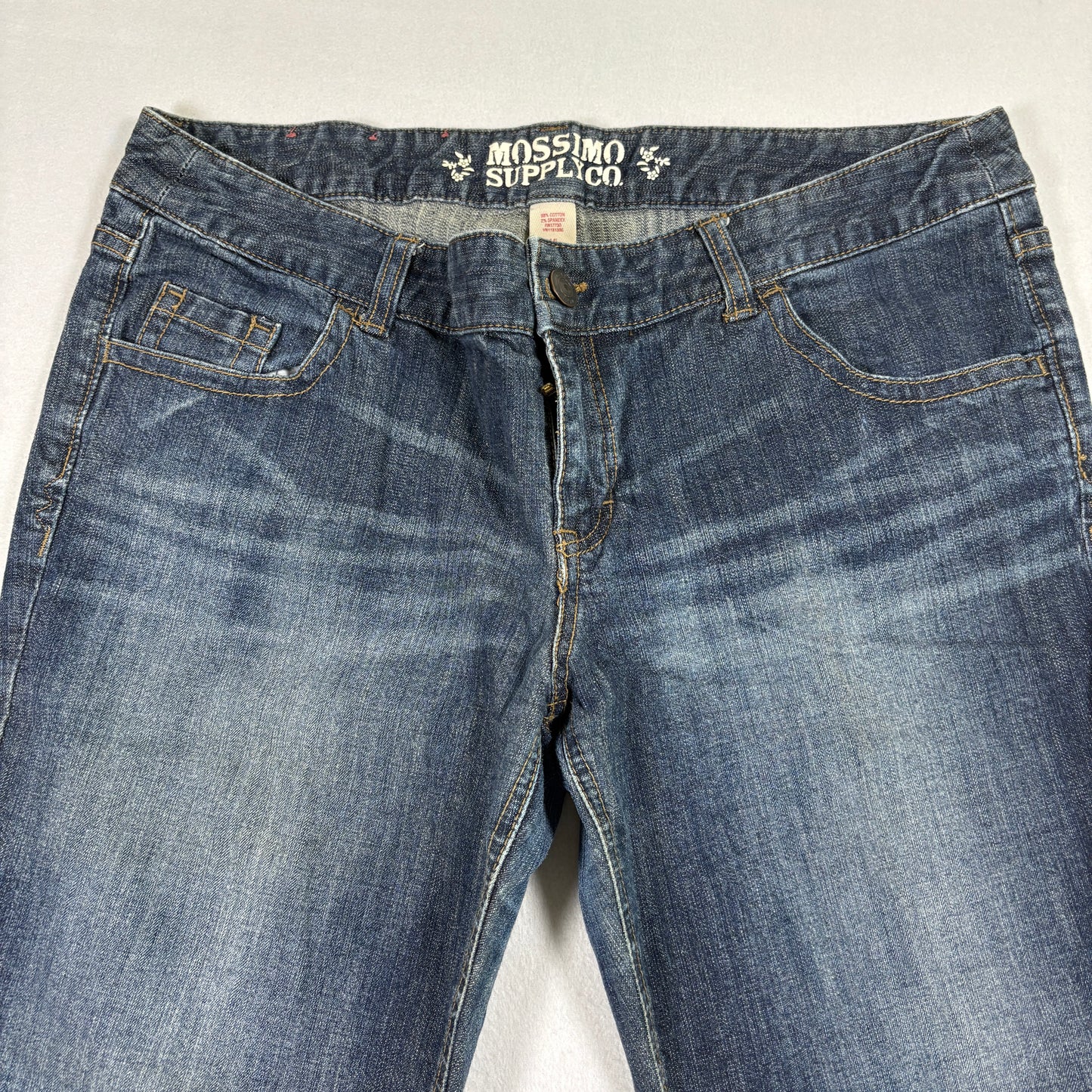 Mossimo womens denim capris size 15 blue jeans cuffed Y2K grunge 90s stretch