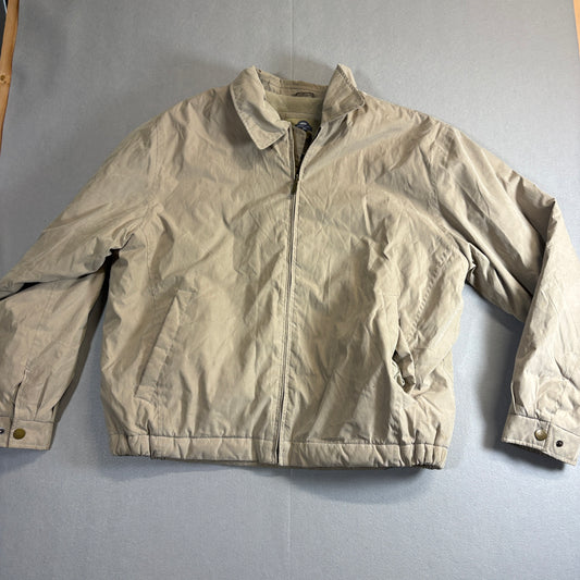 Shaver Lake Jacket Mens XL Beige Fleece Lined Full Zip Casual Coat Outerwear