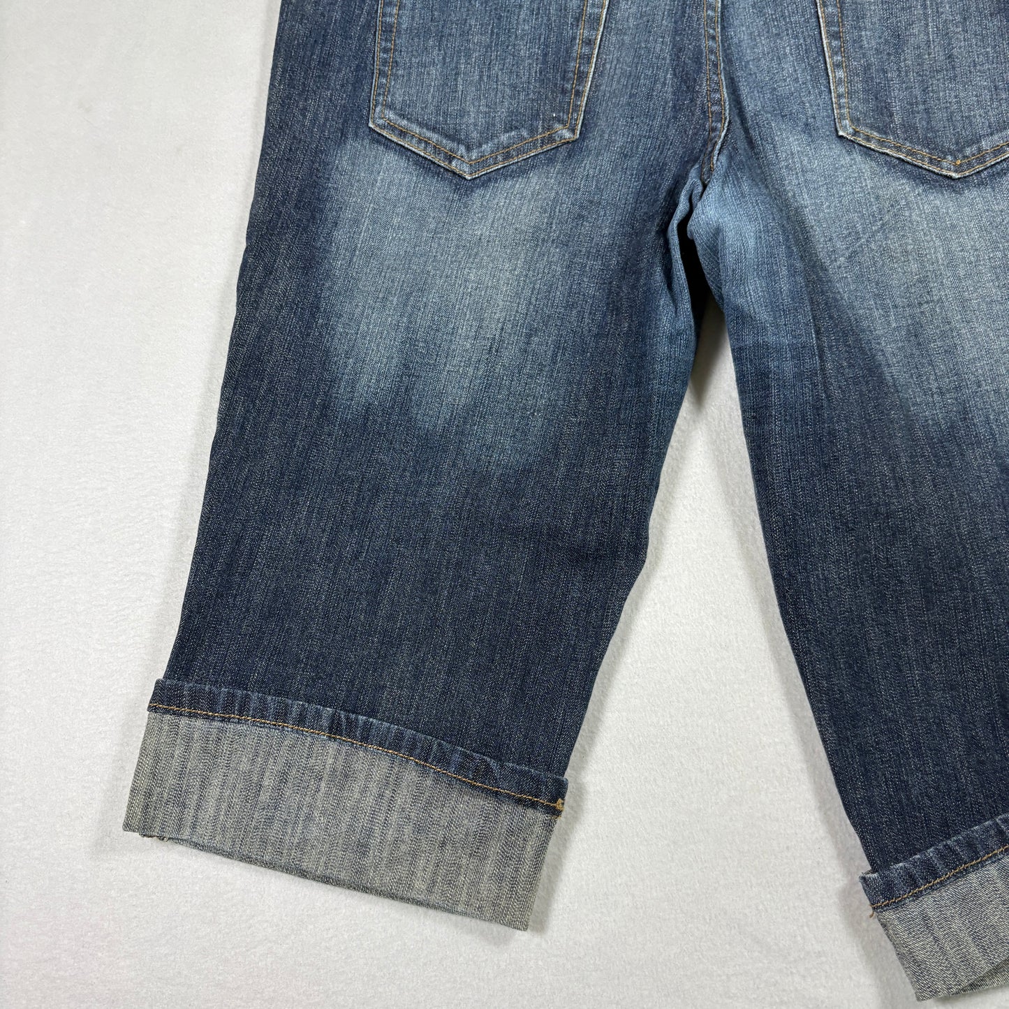 Mossimo womens denim capris size 15 blue jeans cuffed Y2K grunge 90s stretch